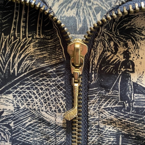 Line Up For Sport Women's Tropical Island Palm Print Full Zip Jacket Size Small - Picture 5 of 12